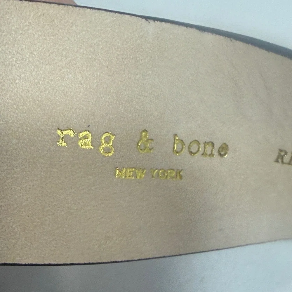 Rag & Bone Mens Brown Suede Leather Belt Silver Roller Buckle Size 38 97cm
